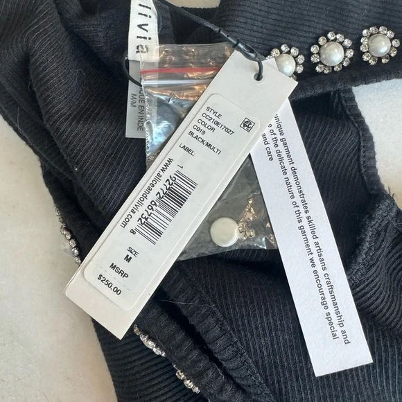 Alice + Olivia KORI EMBELLISHED RIBBED TANK - Picture 6 of 7